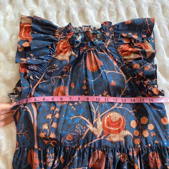 Ulla Johnson Navy and Orange Mini Dress - Picture 9 of 11